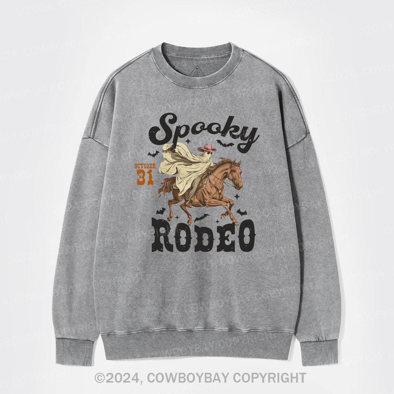 Spooky Rodeo Western Halloween Washed Sweatshirts