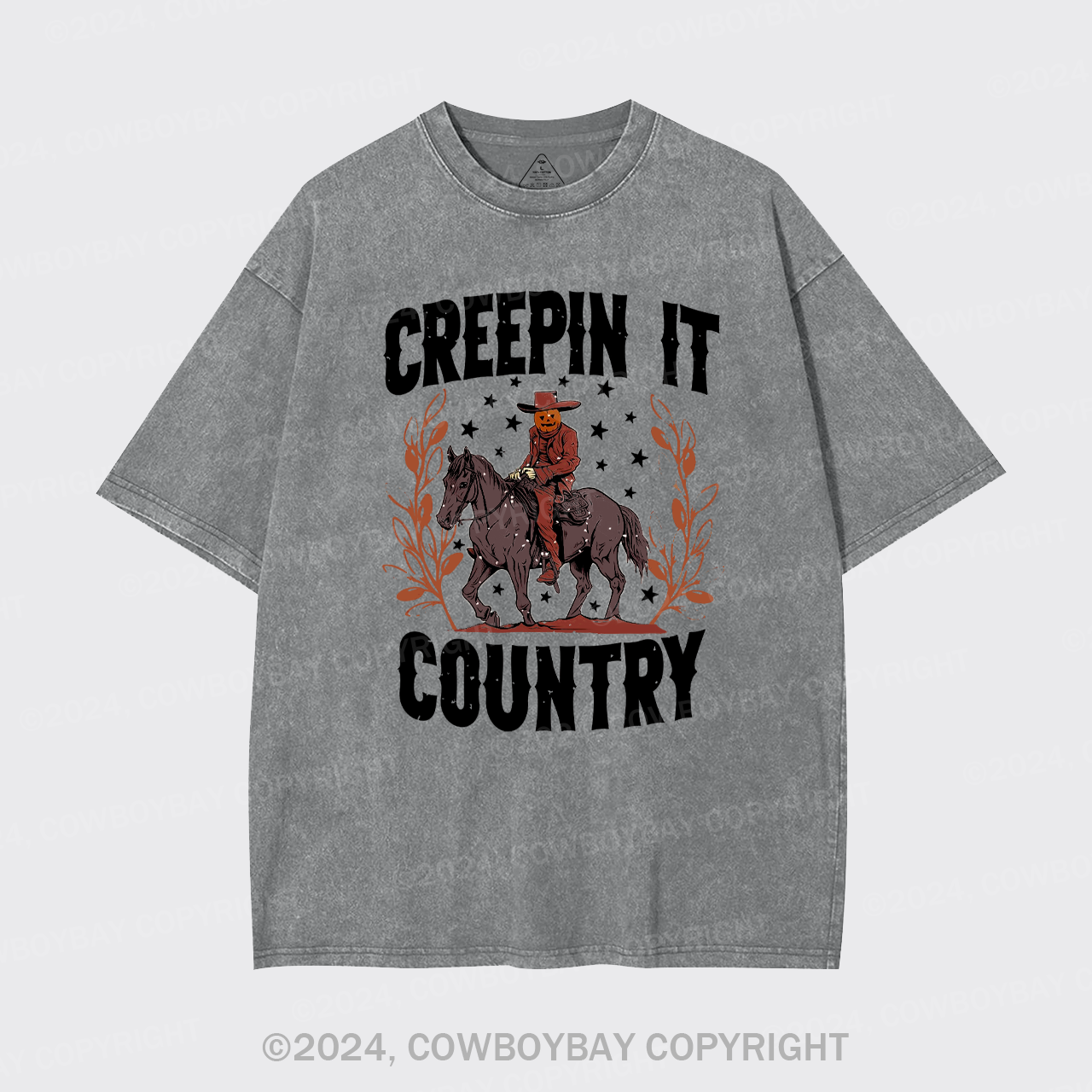 Halloween,Creepin It Country Western Garment-dye Tees