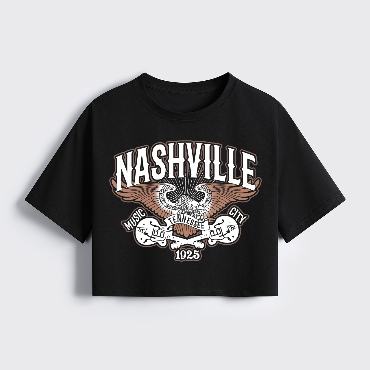 Boho Western Country Music Cropped Boxy Tee