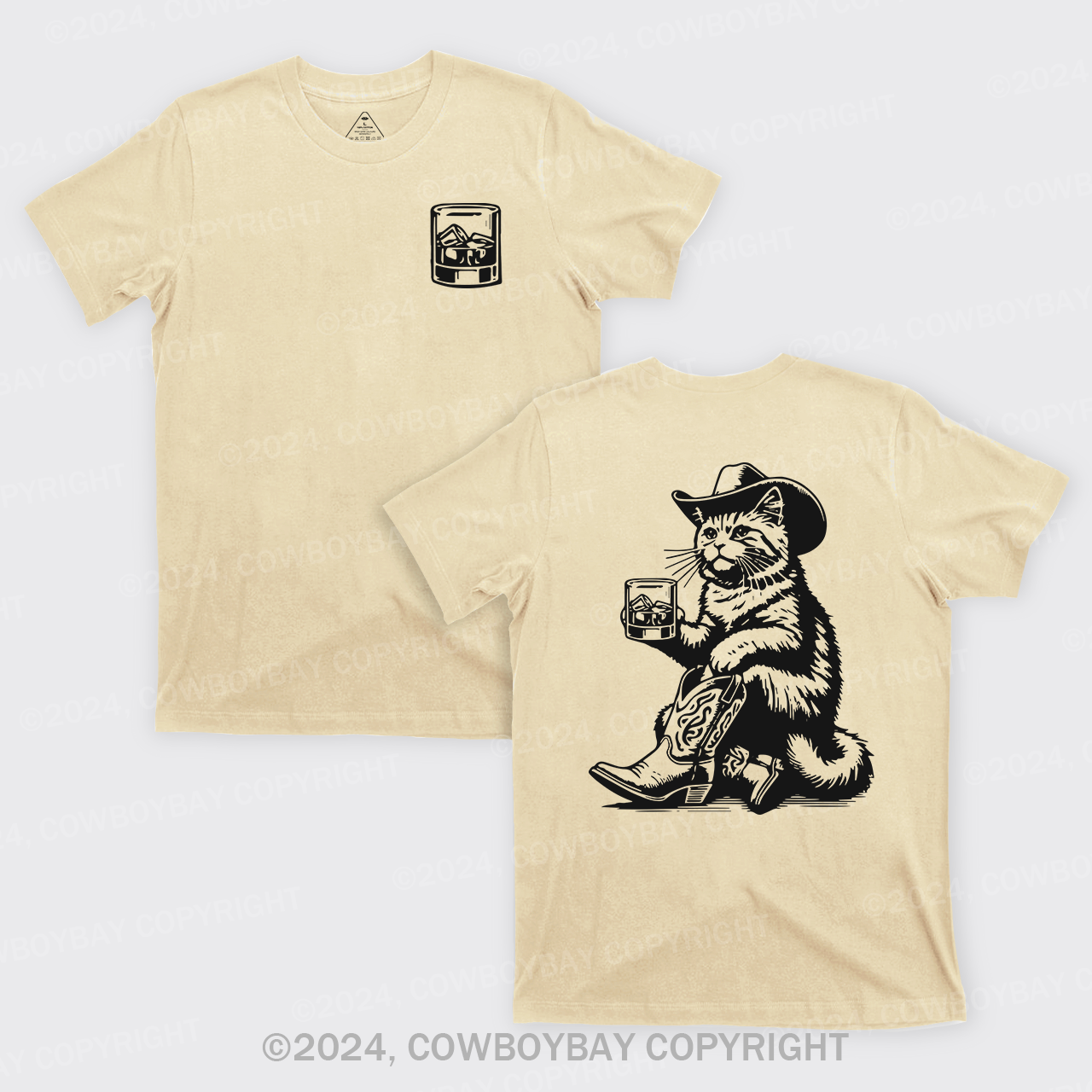 Whiskey Cowboy Cat T-Shirts