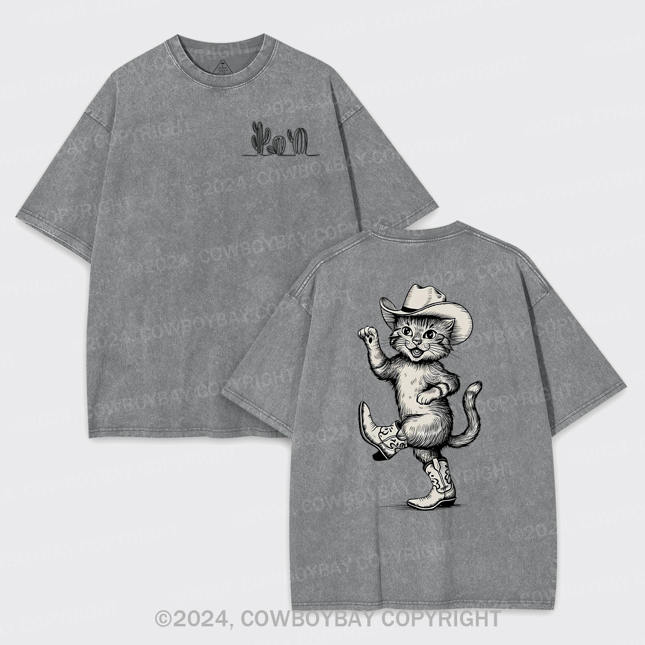 Dancing Cowboy Cat Garment-dye Tees