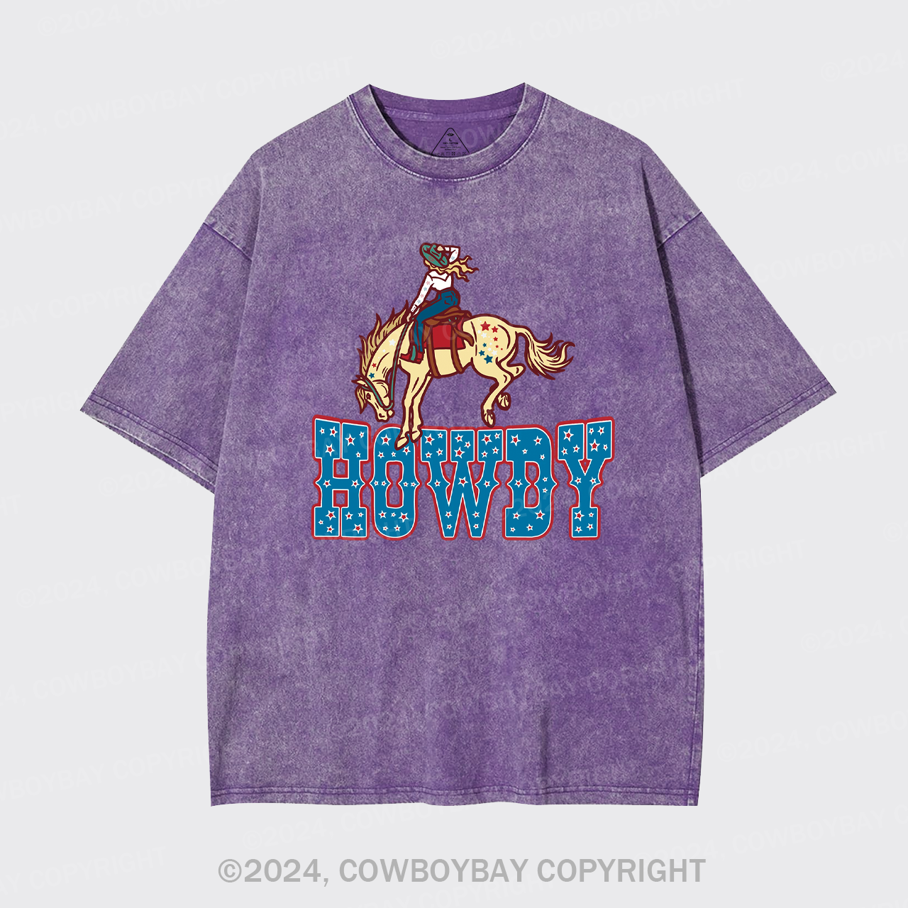 Howdy America Cowgirl Retro Cowboy Garment-dye Tees