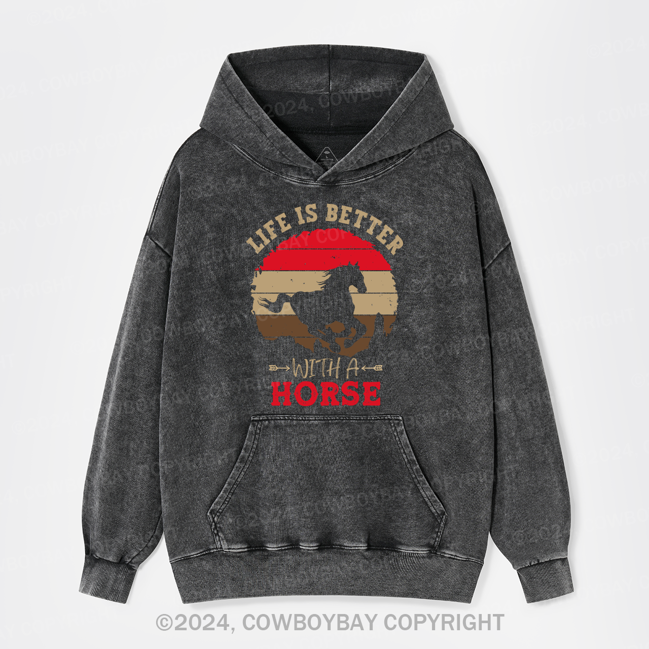 Life Is Better With A Horse Garment-Dye Hoodies