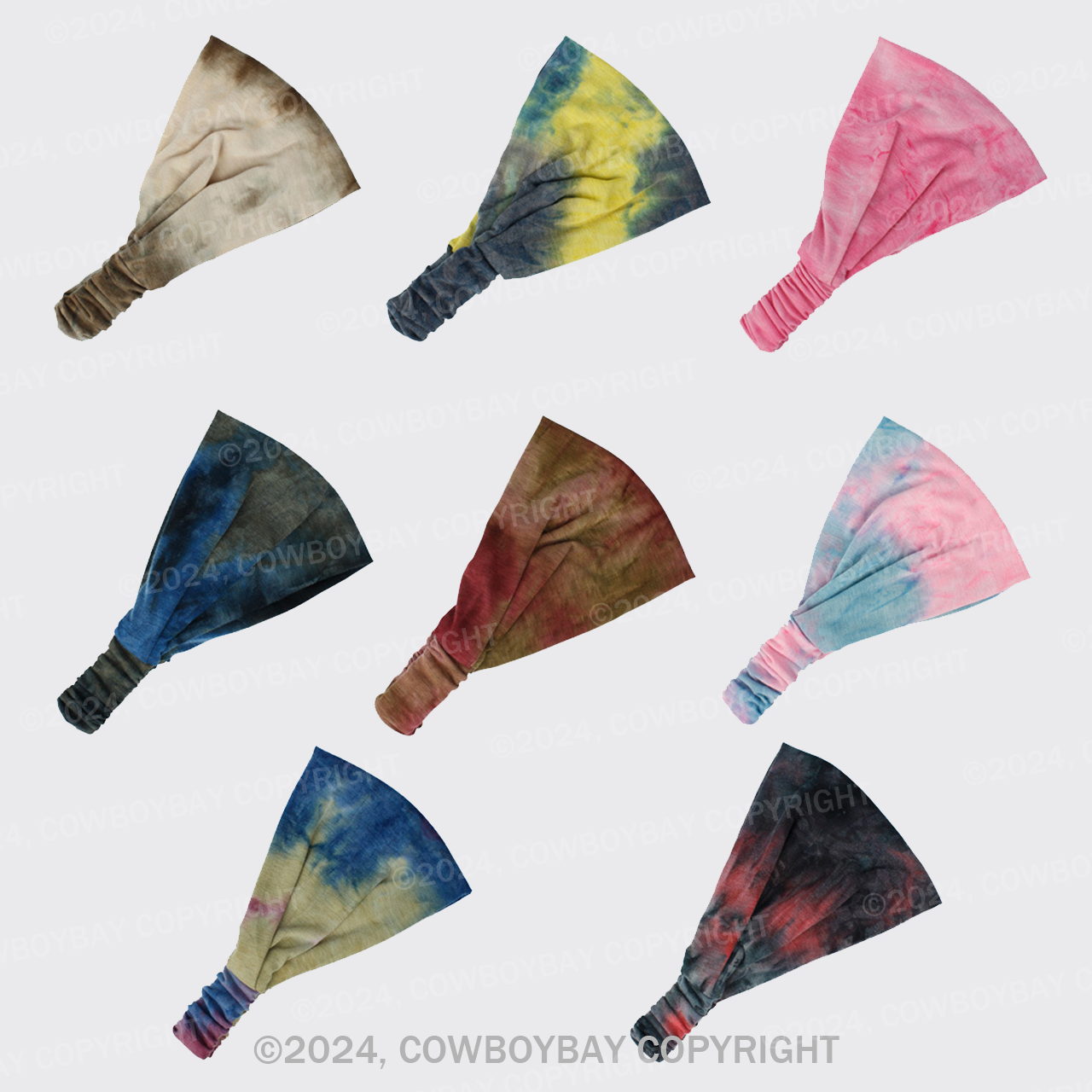 Eight Colors Tie Dye Headbands