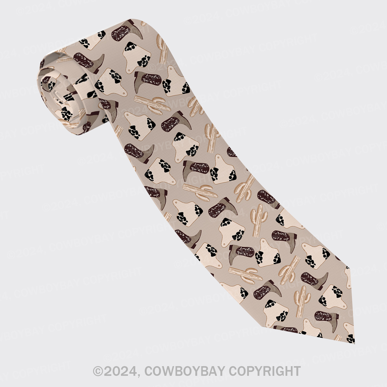Boho Western Silk Necktie