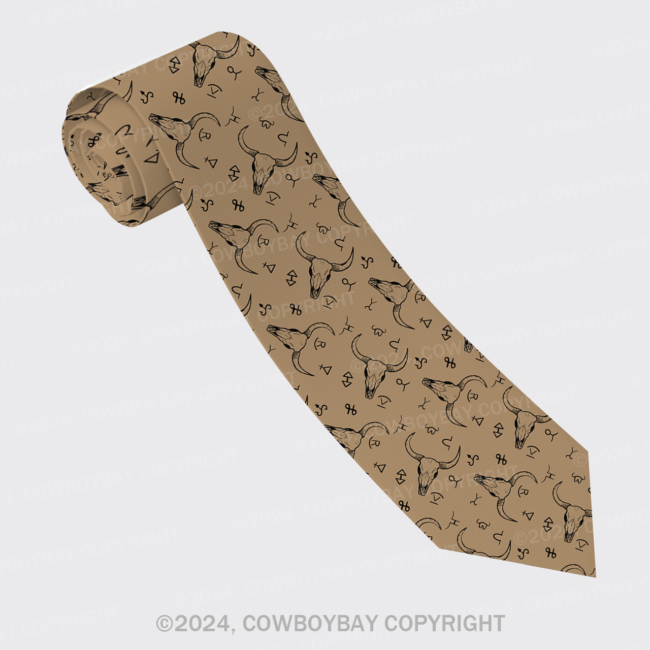 Cattle Branding Silk Necktie