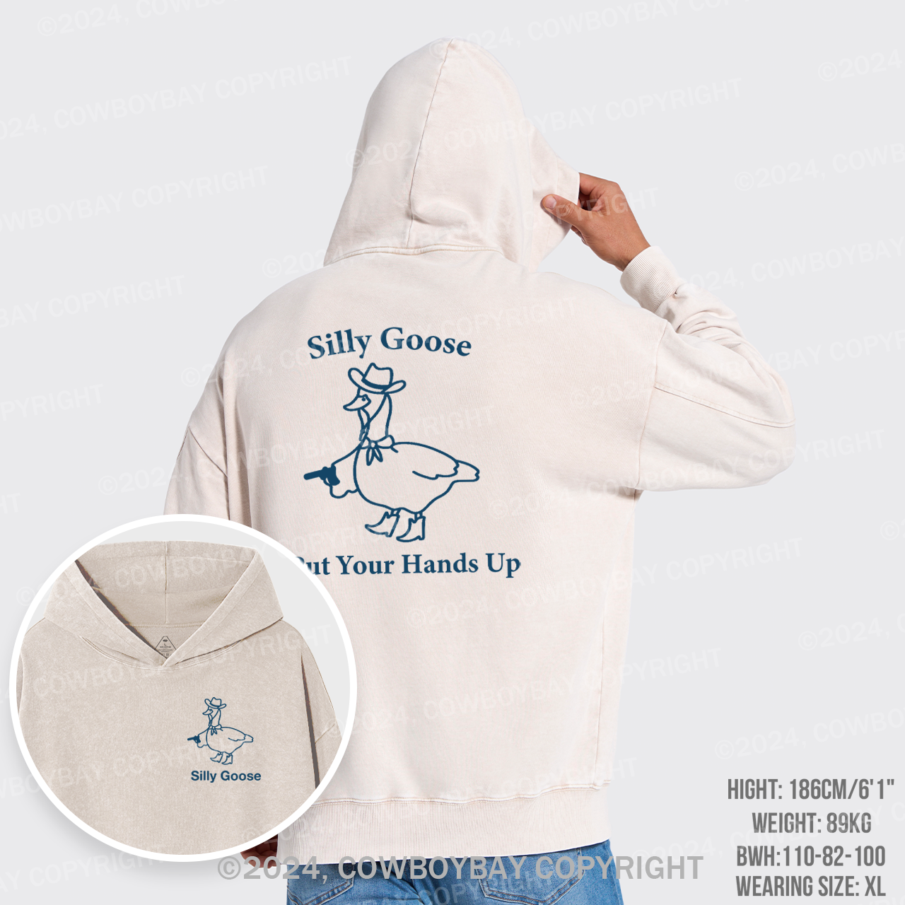 Silly Goose,Put Your Hands Up Garment-Dye Hoodies