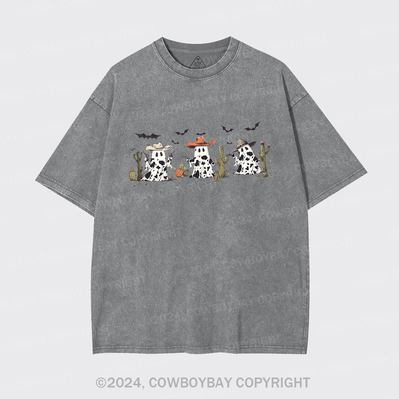 Halloween Ghost Cowboy Garment-dye Tees