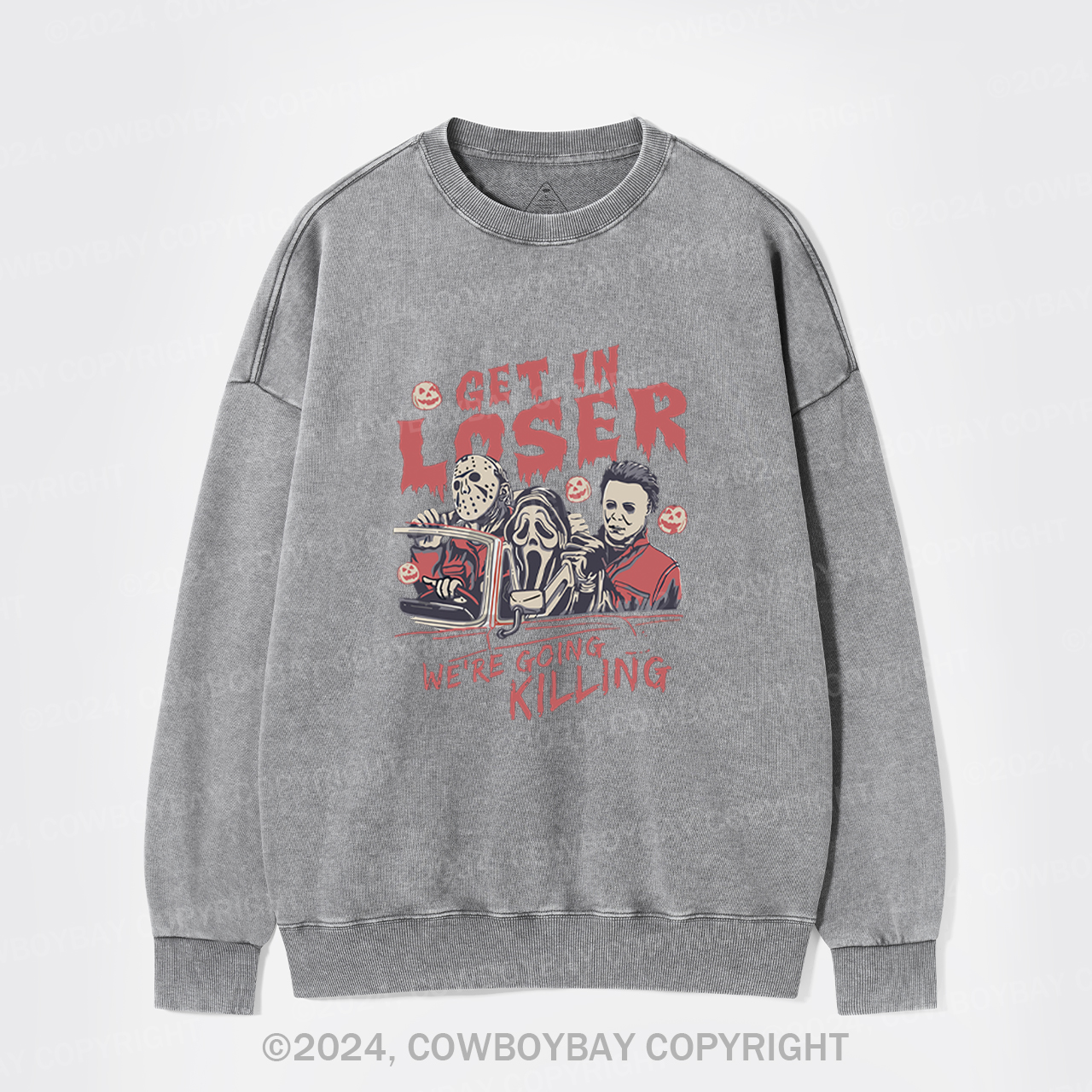 A Halloween Gift For Horror Lovers Washed Sweatshirts