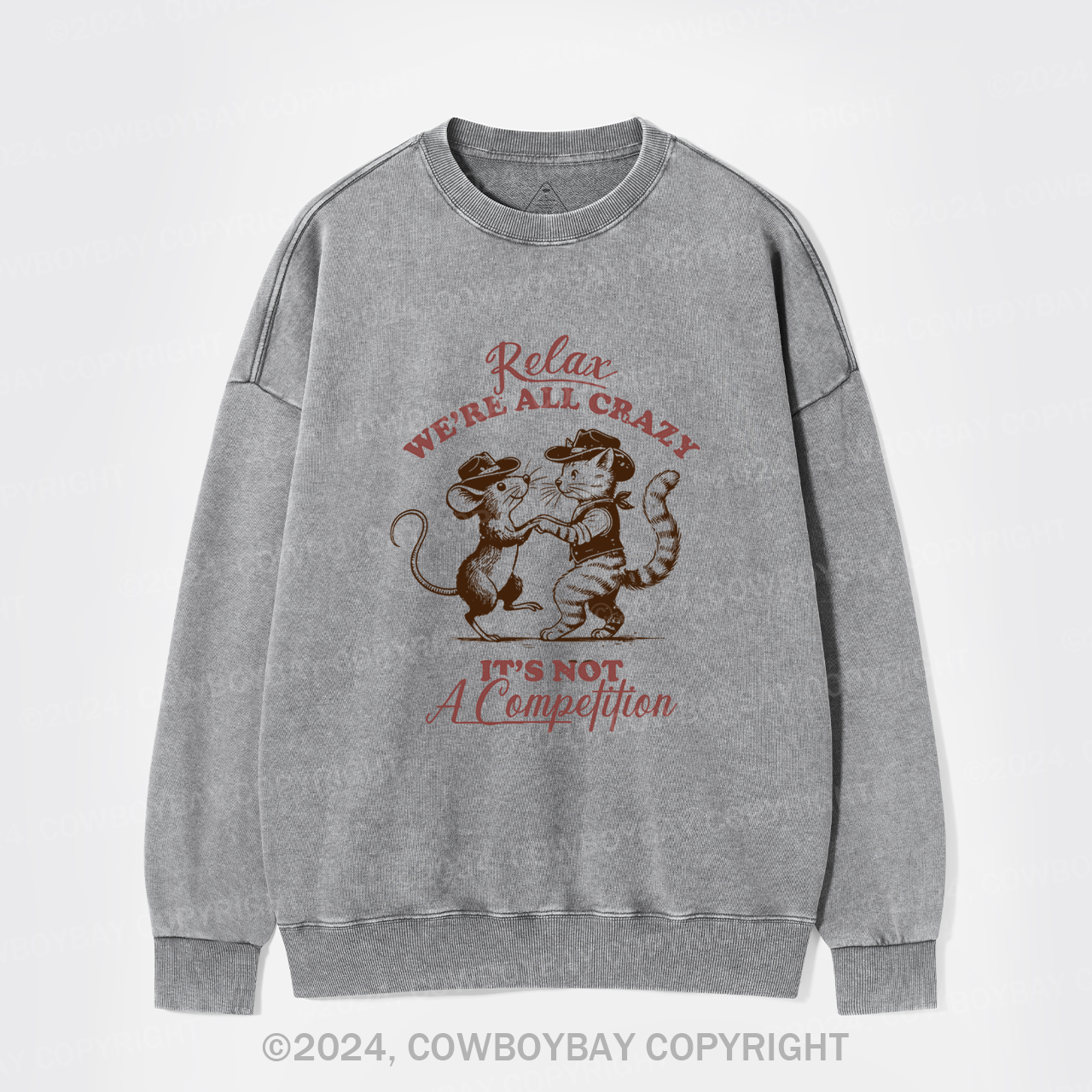 Relax We're All Crazy It's Not A Competition Washed Sweatshirts