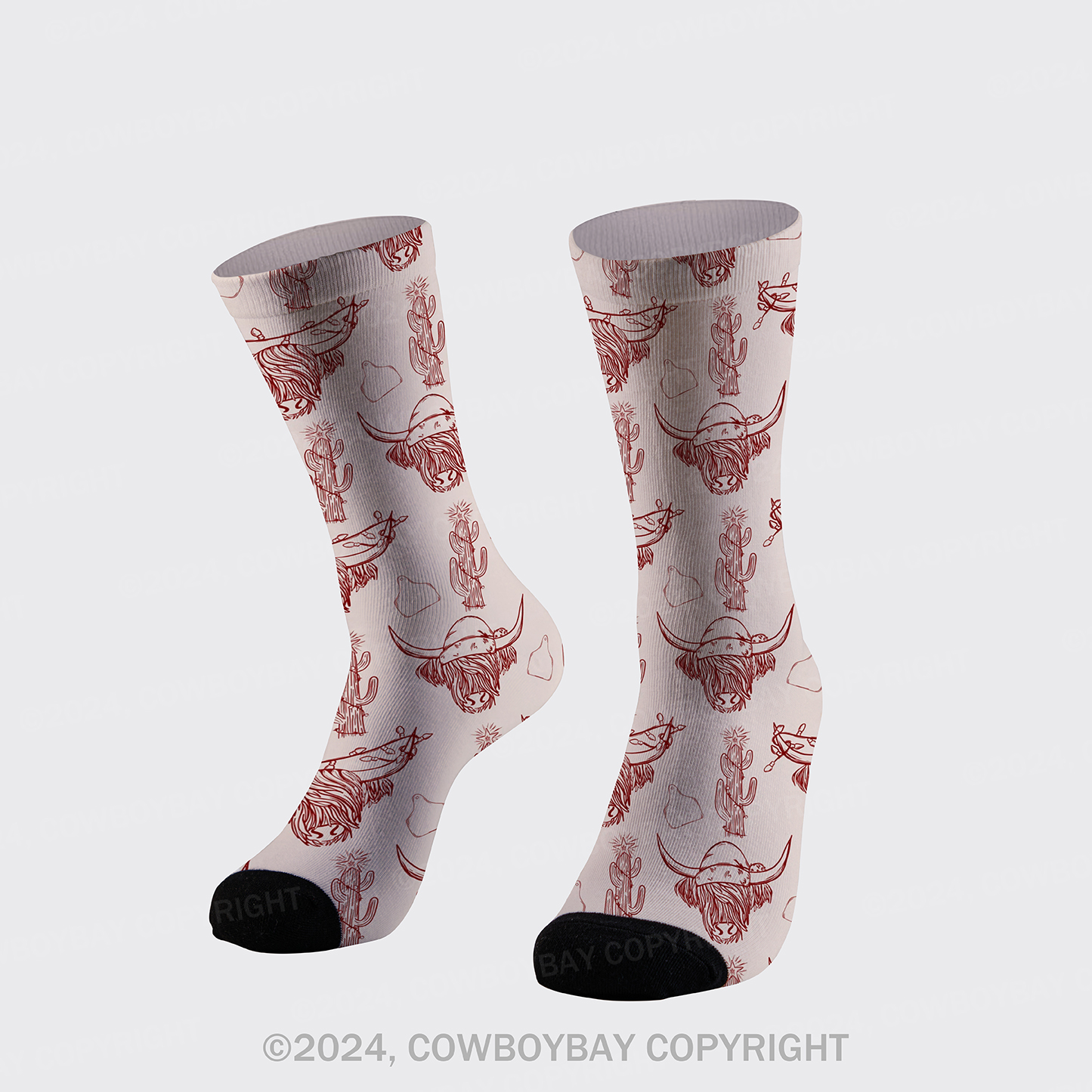 Christmas Highland Printed Cotton Socks
