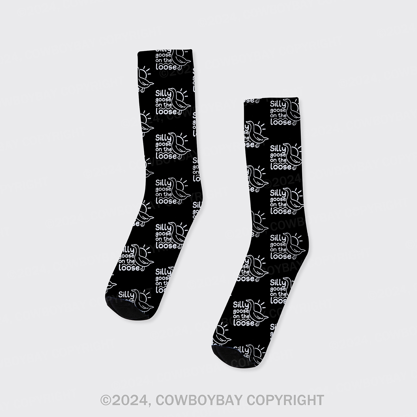 Silly Goose On The Loose Printed Cotton Socks