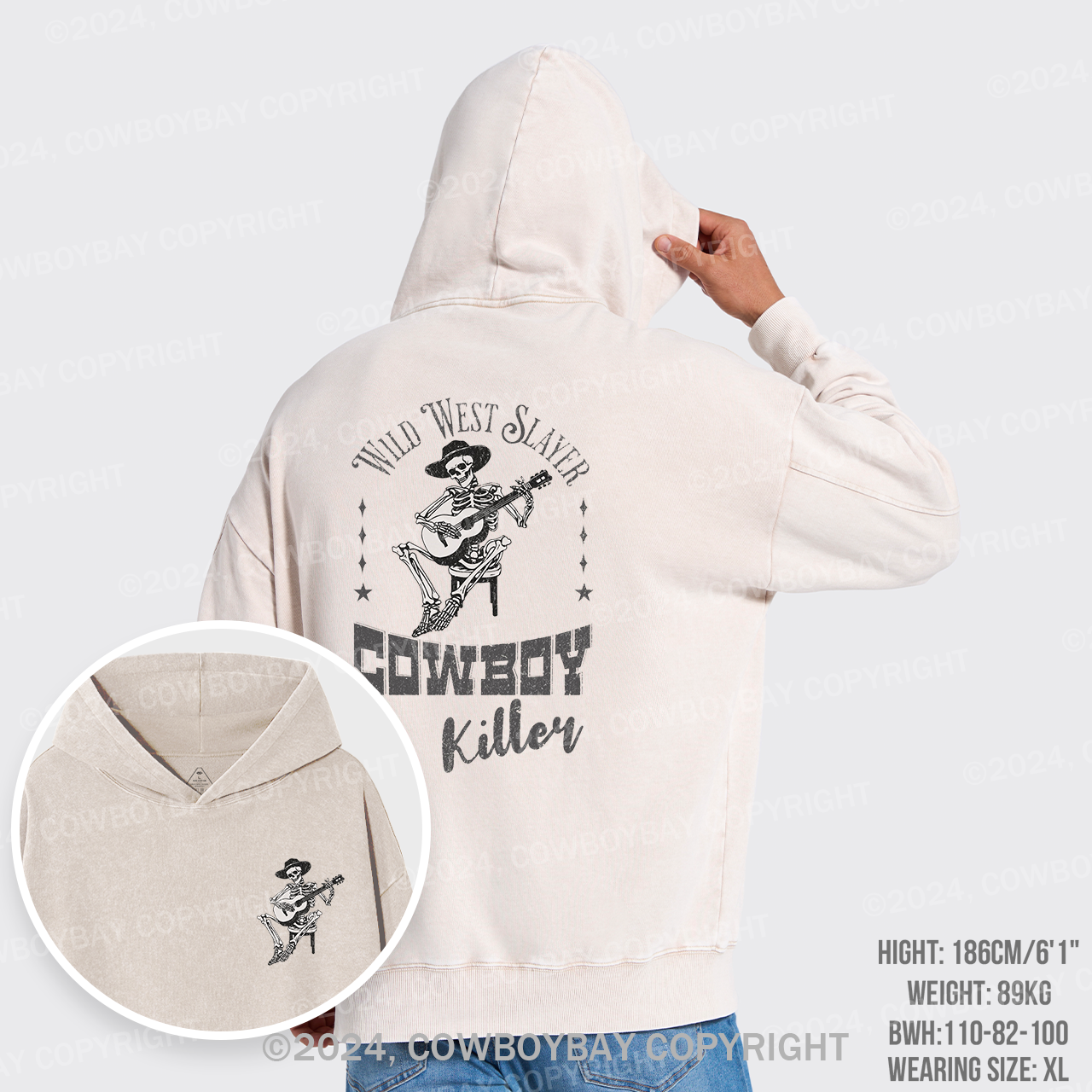 The Cowboy Killer From Halloween Garment-Dye Hoodies