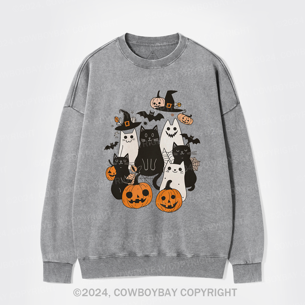 Halloween Cute Ghost Boo Washed Sweatshirts