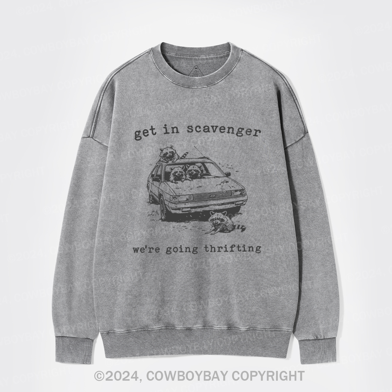 Get In Scavenger We're Going Thrifting Washed Sweatshirts