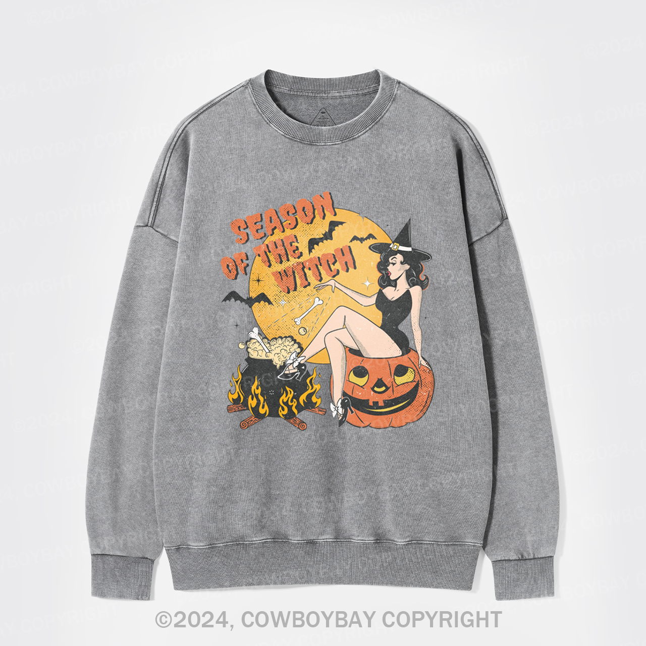 Season Of The Witch Halloween Washed Sweatshirts