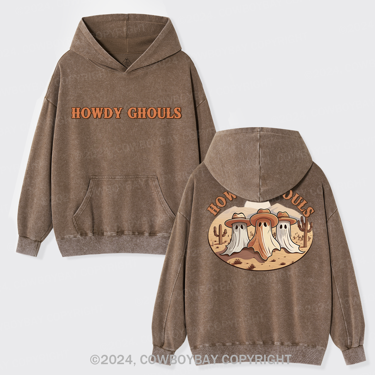 Howdy Ghouls Cute Spooky Garment-Dye Hoodies