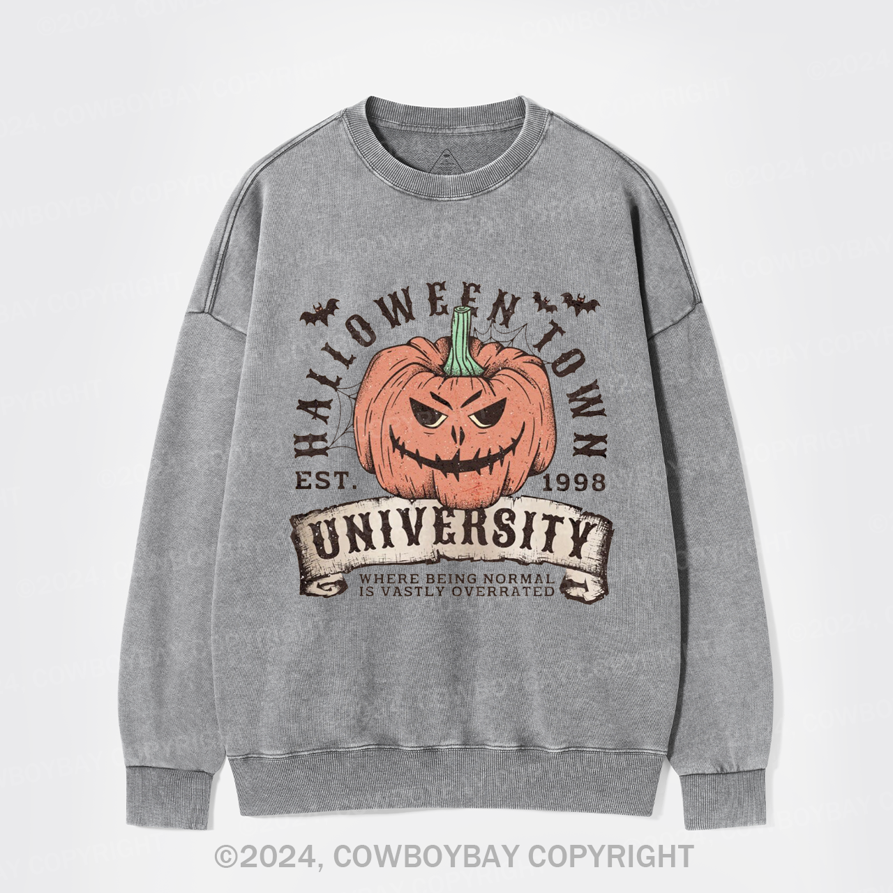 Halloween Town Fall Pumpkin Washed Sweatshirts
