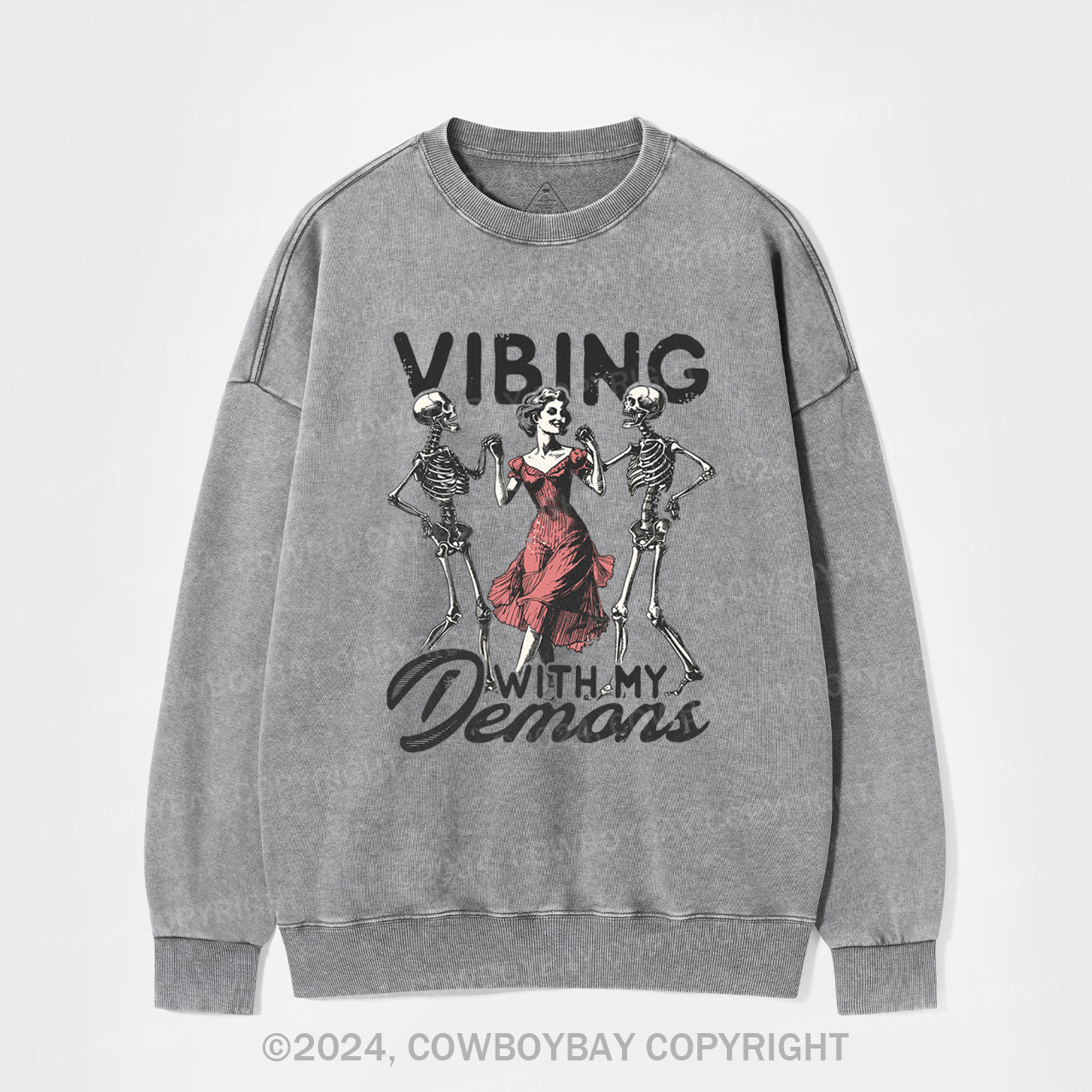 Vibing With My Demons Washed Sweatshirts