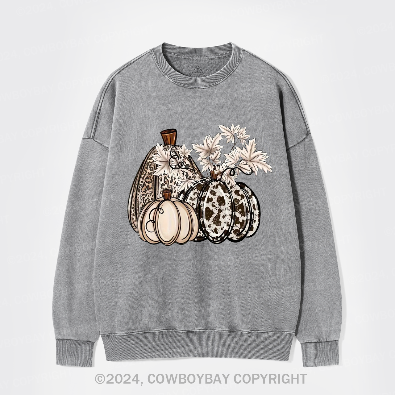 Pumpkins Fall Halloween Washed Sweatshirts