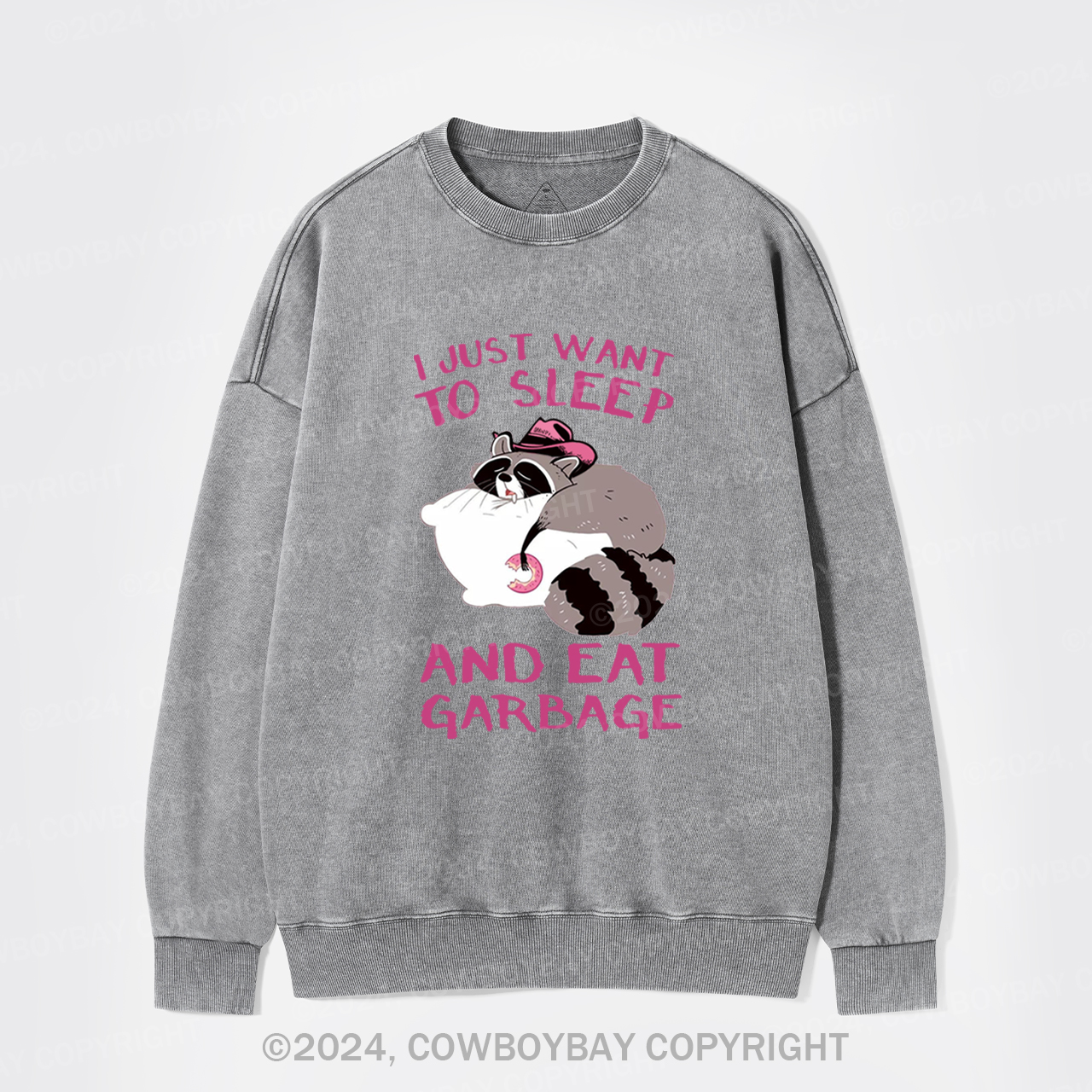 I Just Want To Sleep And Eat Garbage Washed Sweatshirts