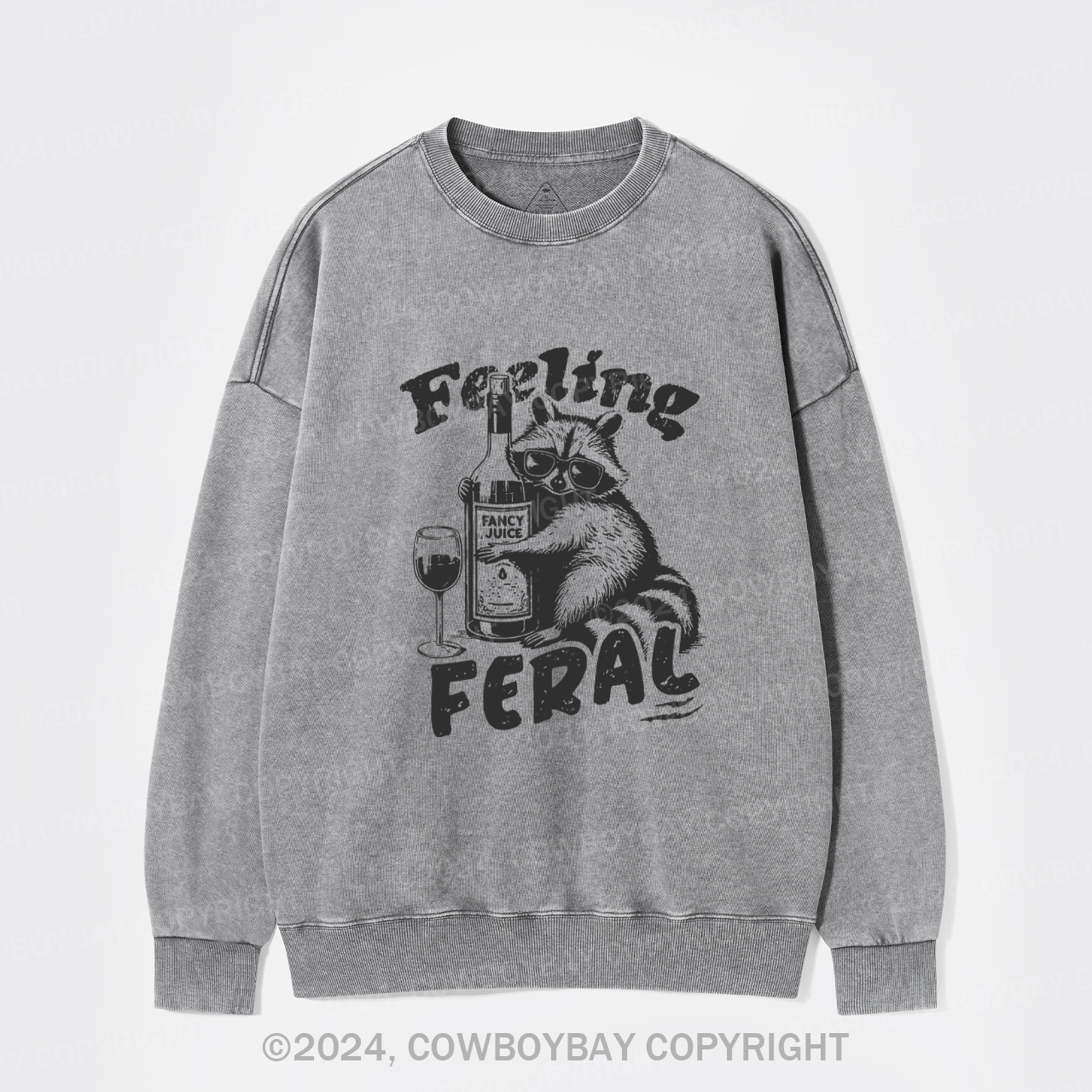 Feeling Feral Of Raccoon Washed Sweatshirts