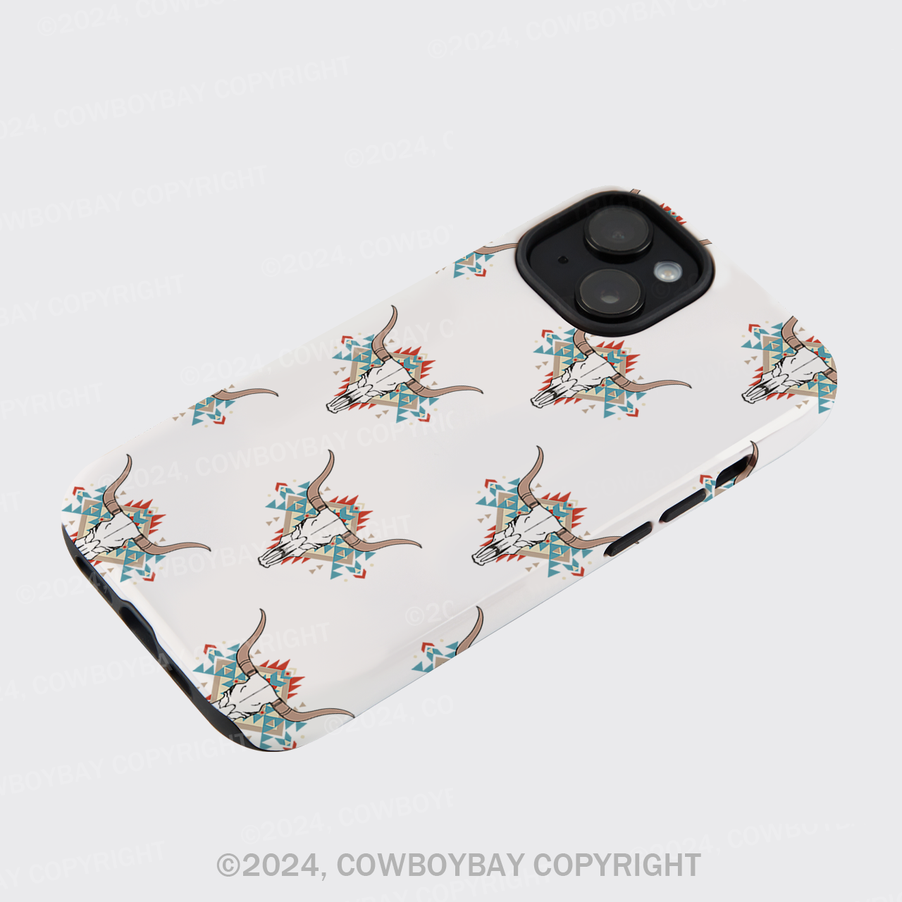 Aztec Cow Skull Phone Case