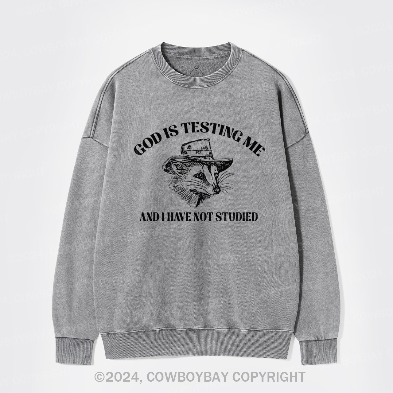 God Is Testing Me Funny Washed Sweatshirts