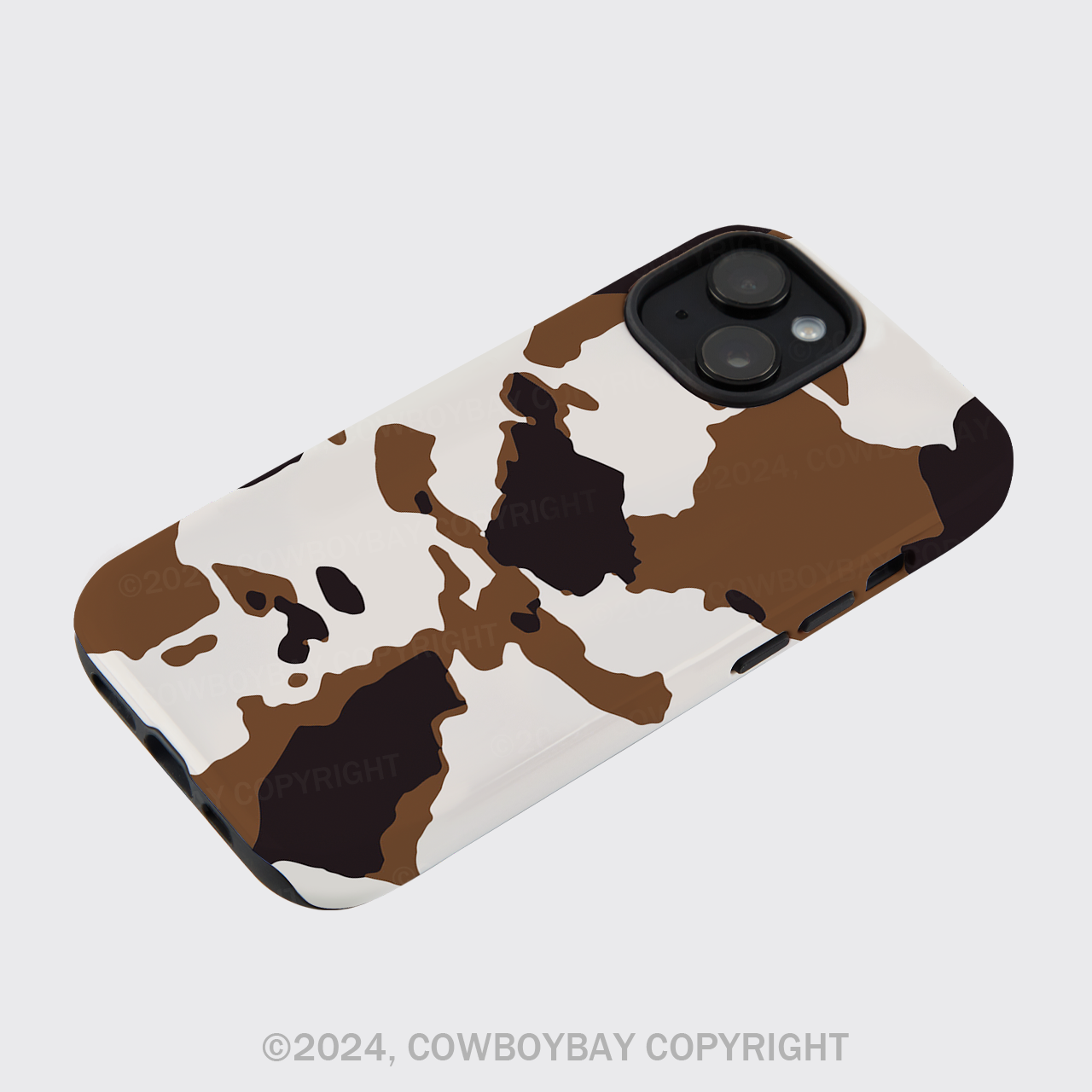 Retro Cow Patchwork Phone Case