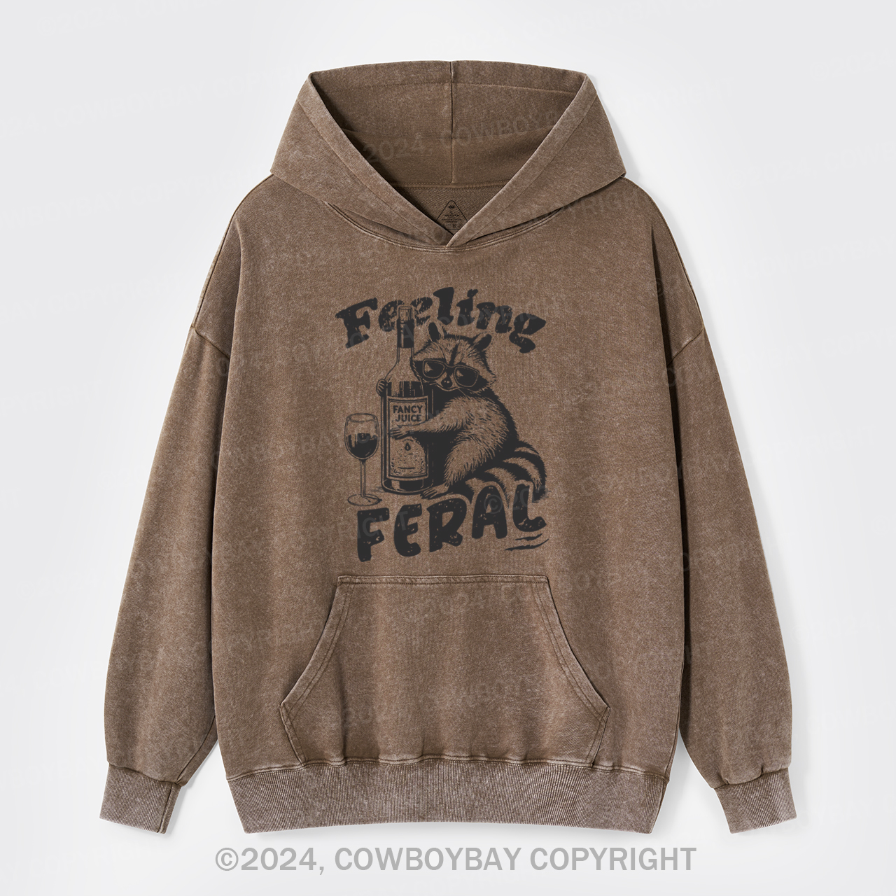 Feeling Feral Of Raccoon Garment-Dye Hoodies