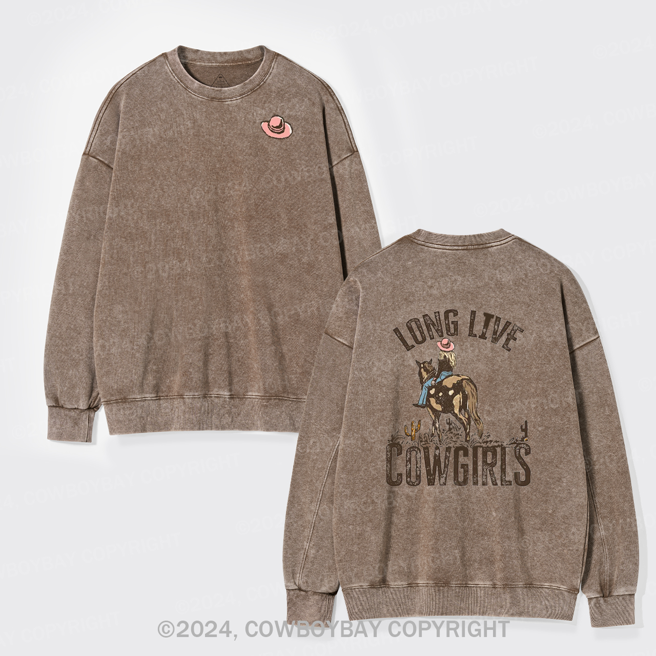 Cowboybay,Long Live Cowgirls Washed Sweatshirts