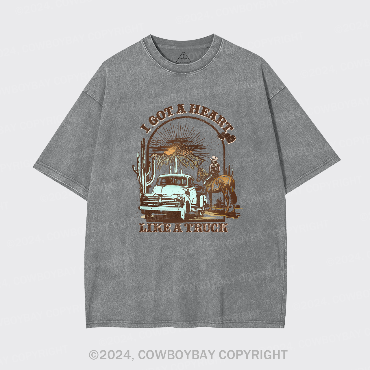 Heart Like A Truck Western Sunset Garment-dye Tees