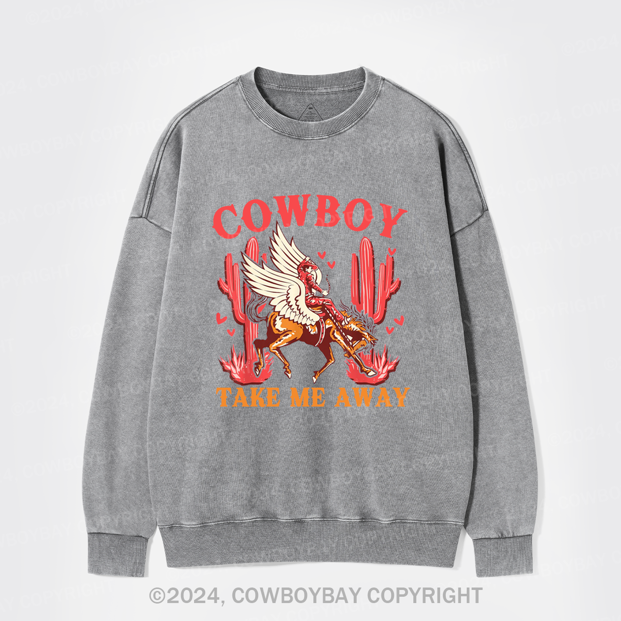 Wild West Cowboy Take Me Away Washed Sweatshirts
