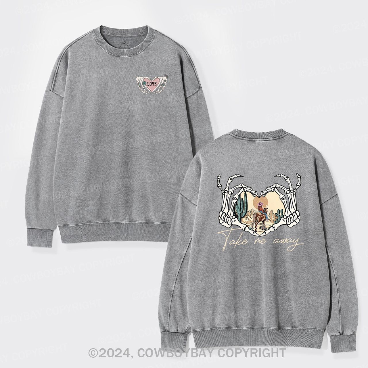 Take Me Away,Crewneck Washed Sweatshirts