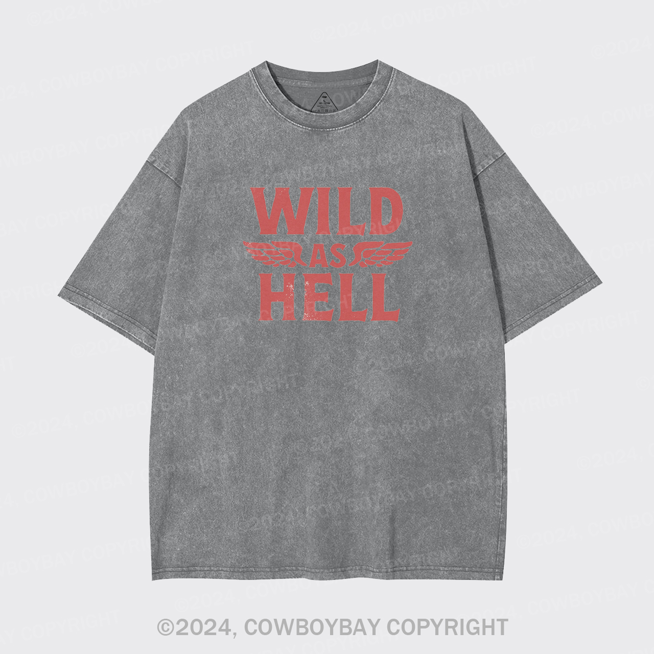 Wild As Hell Wings Rock N Roll Cowgirl Garment-dye Tees