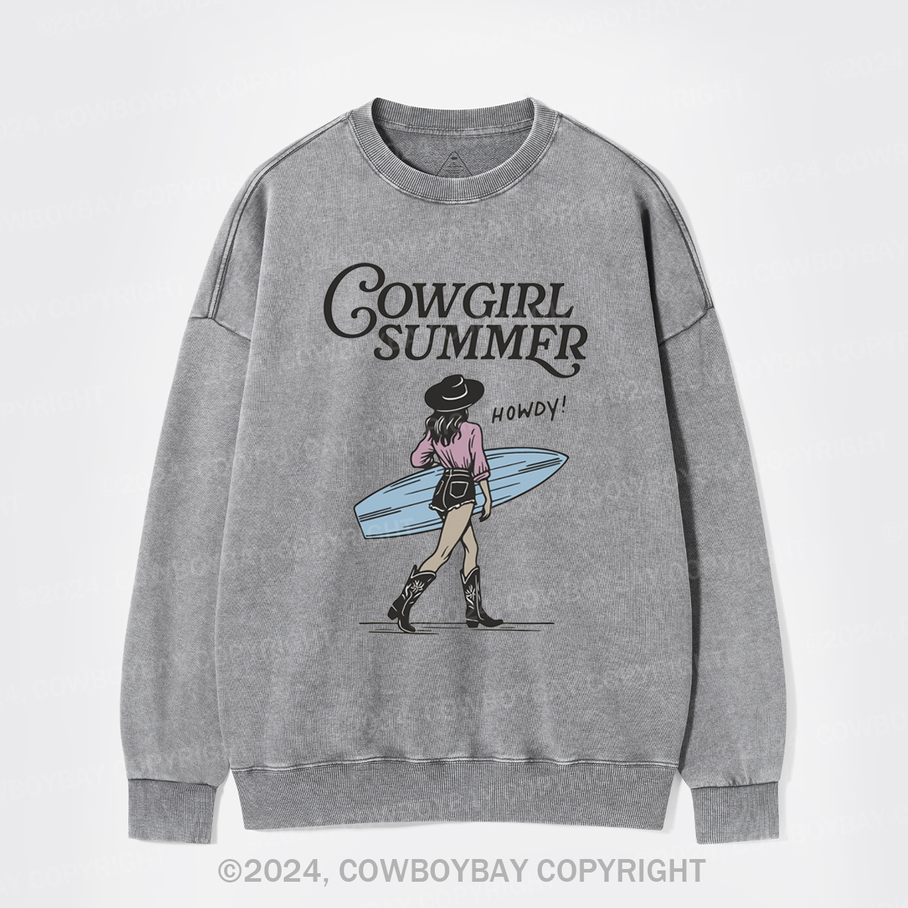 Western Summer Cowgirl Bachelorette Party Washed Sweatshirts