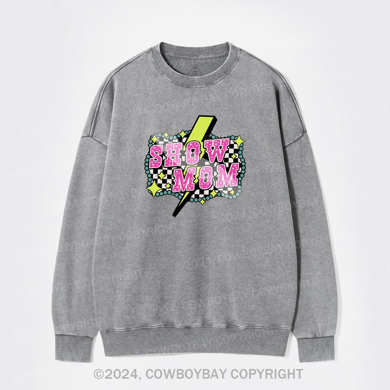 Show Mom Cowgirl Washed Sweatshirts