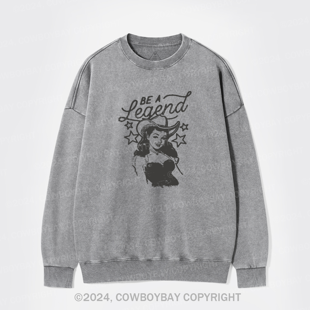 Vintage Sexy Cowgirl Be A Legend Washed Sweatshirts