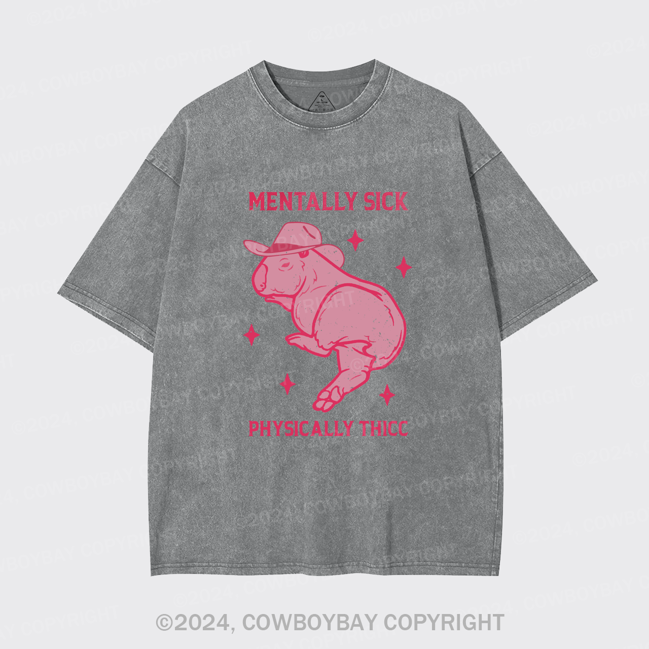 Mentally Sick Physically Thicc Capybara Garment-dye Tees