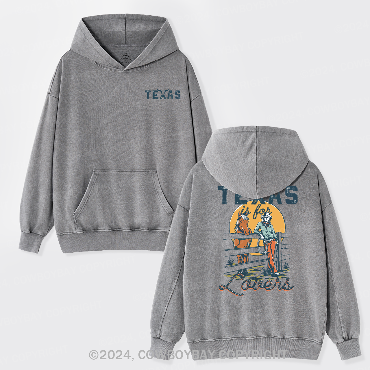 Texas Is For Lovers Garment-Dye Hoodies