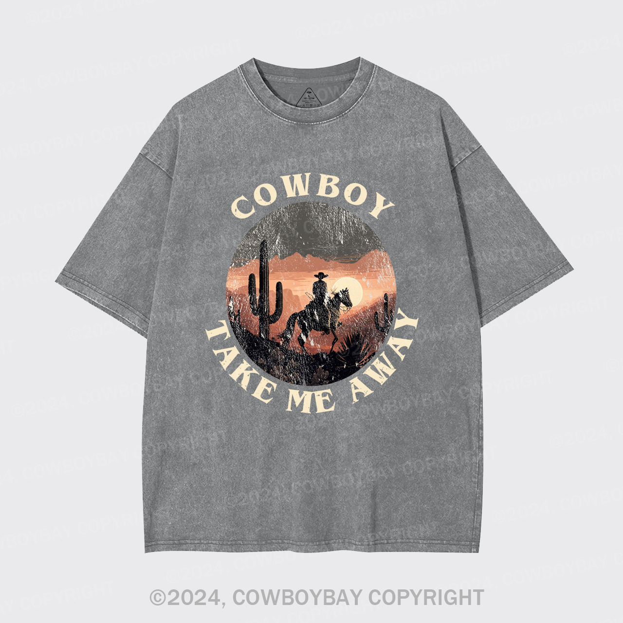 Cowboy Take Me Away Cute Farm Garment-dye Tees