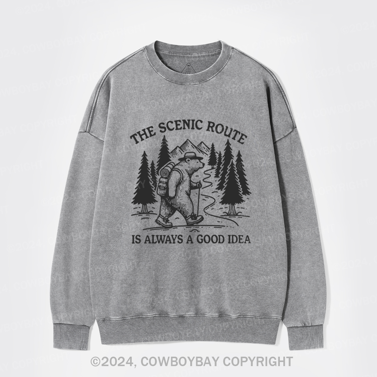 The Scenic Route Is Always A Good Idea Washed Sweatshirts