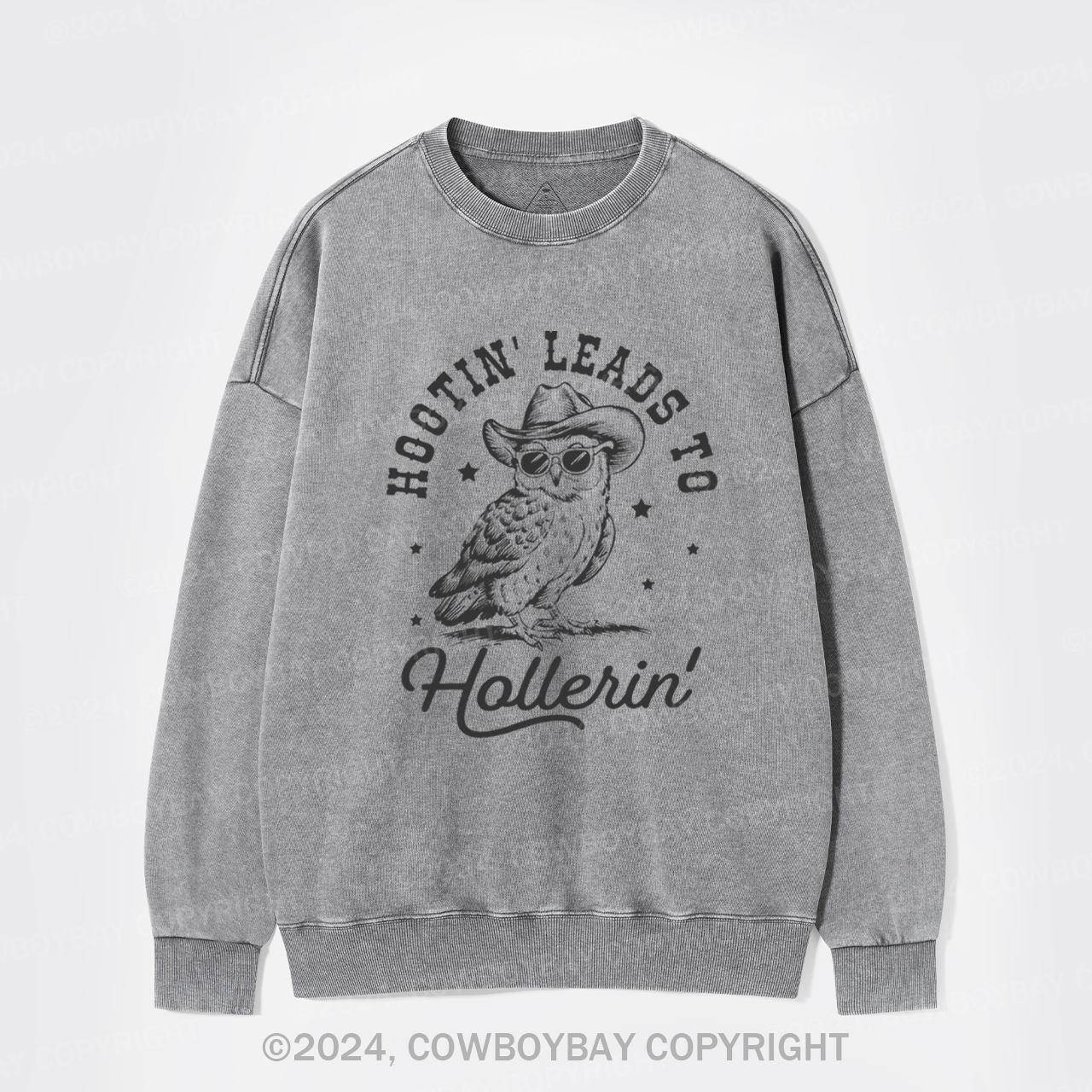 THE HotelLobbyARAHIVESHEROIN” Sweatshirt Hootin' Leads To Hollerin Washed Sweatshirts Sale-Cowboybay™