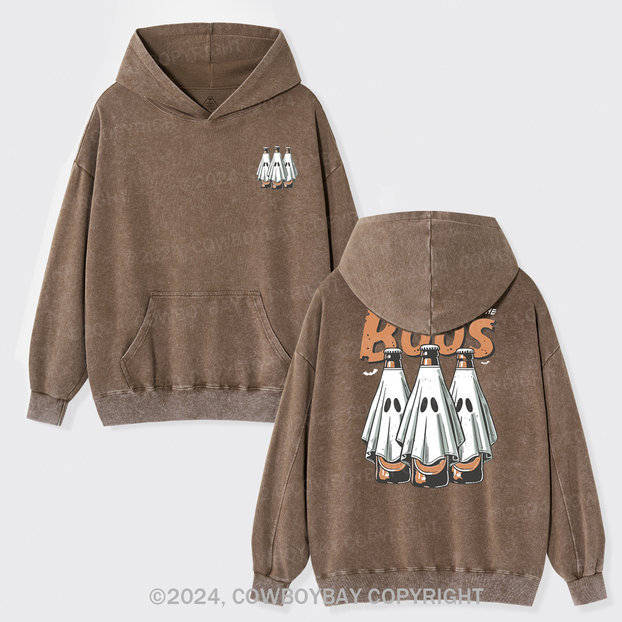 Halloween Just Here For The Boos Garment-Dye Hoodies