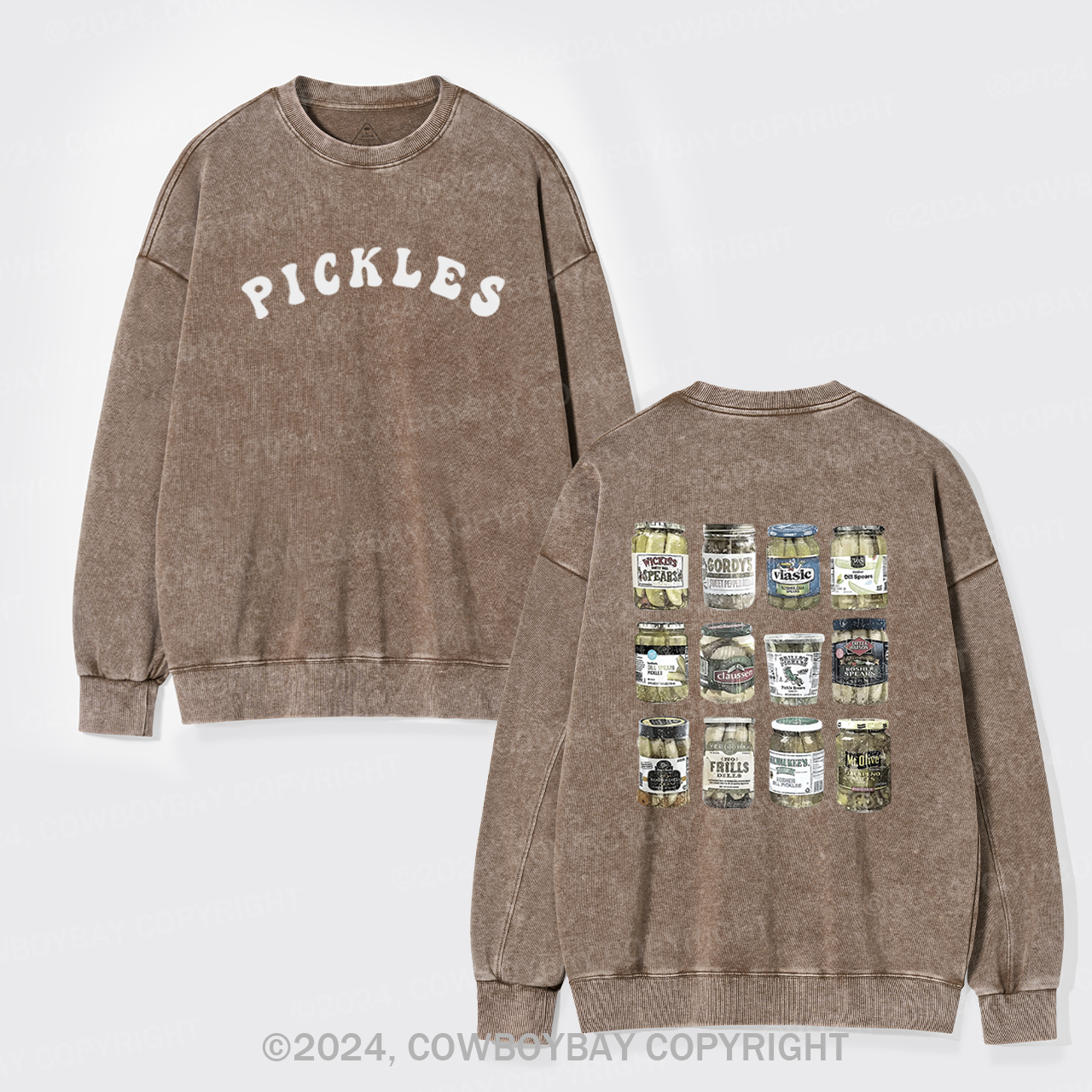 Canned Pickles Lovers Vintage Washed Sweatshirts