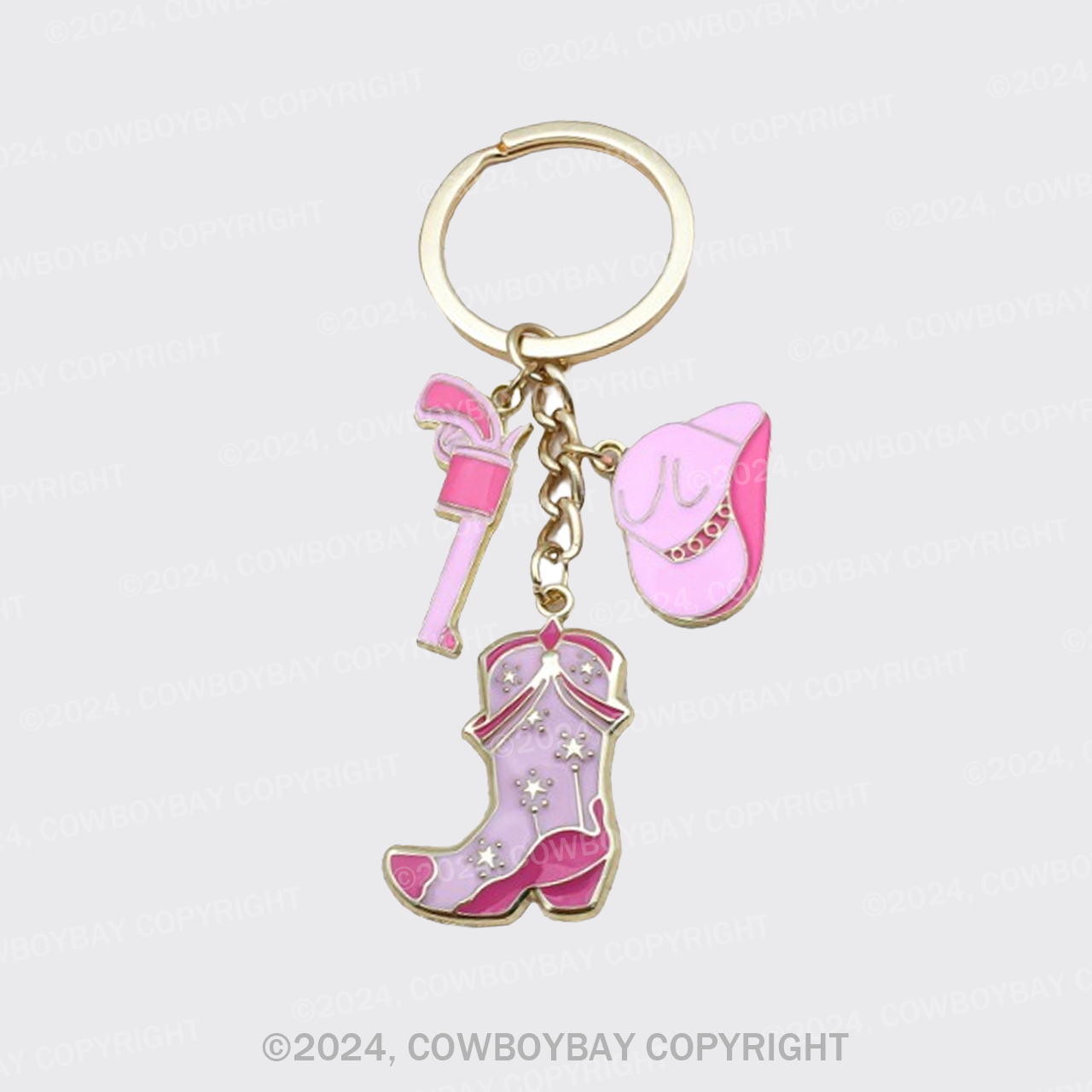 Pink Western Cowgirl Bag Keychain