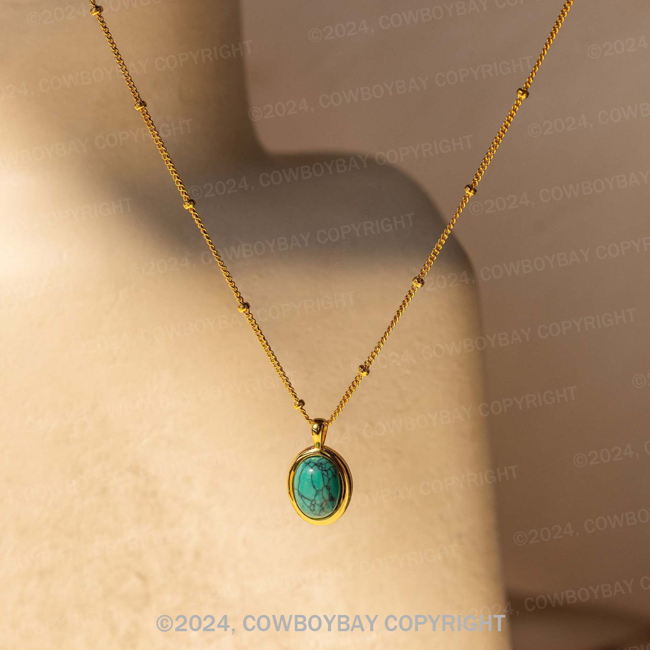 Natural Turquoise Pendant Necklace