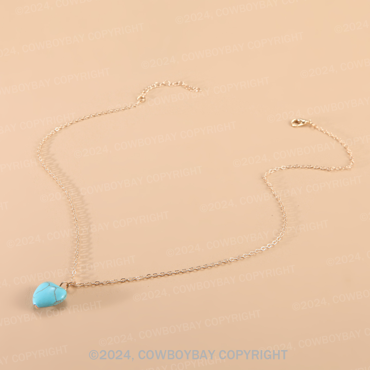 Vintage Blue Heart Pendant Necklace