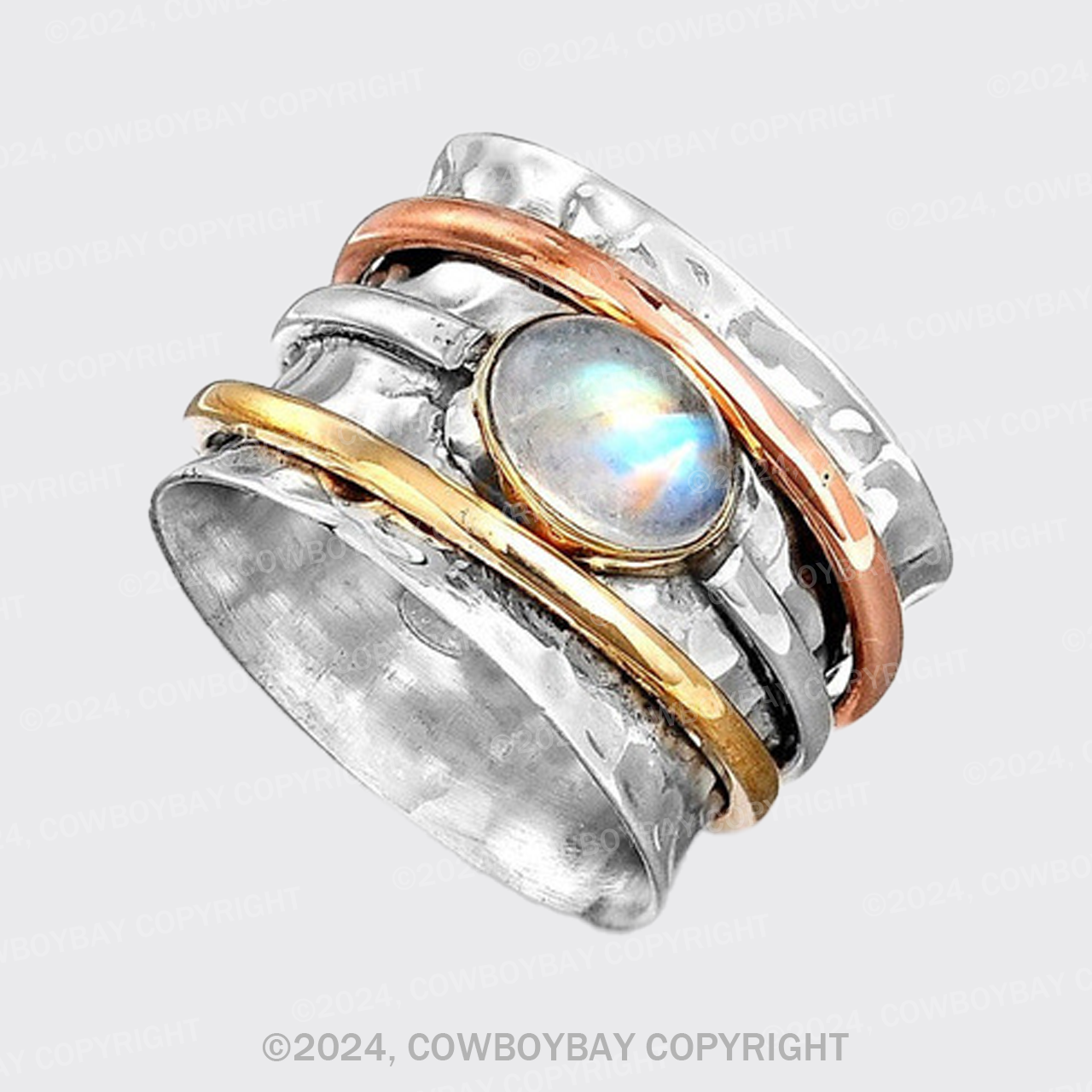 Vintage Turquoise Plated Tri-color Ring