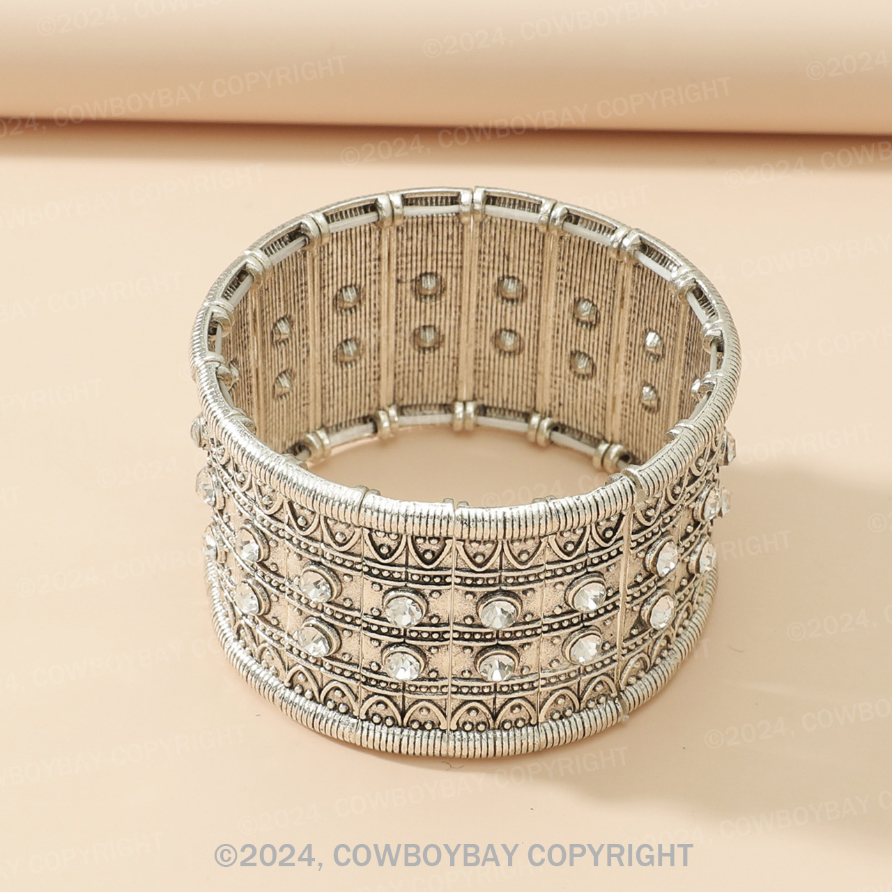 Vintage Inlaid Resin Simple Stretch Bracelet